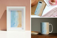 watercolor waves background, Tropical image, Ocean landscape Product Image 3