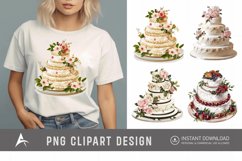 Watercolor Wedding Cake Clipart Product Image 1