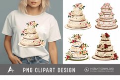 Watercolor Wedding Cake Clipart Product Image 1