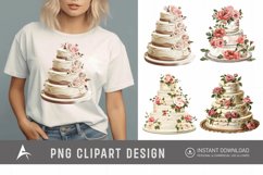 Watercolor Wedding Cake Clipart Product Image 1