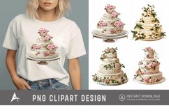 Watercolor Wedding Cake Clipart Product Image 1