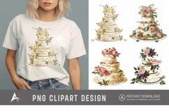Watercolor Wedding Cake Clipart Product Image 1