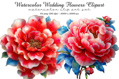 Watercolor Wedding Flowers Clipart Product Image 1