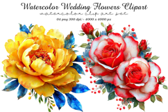 Watercolor Wedding Flowers Clipart Product Image 1