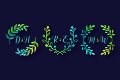 Watercolor Wedding Wreath Monogram Labels Product Image 1