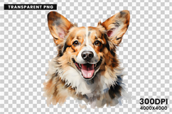 Watercolor Welsh Corgi Dog Clipart Sublimation Design PNG Product Image 2