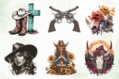 Watercolor Western Clipart Sublimation Product Image 8