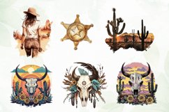Watercolor Western Clipart Sublimation Product Image 6