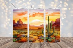 Watercolor Western Sunset- 20oz Sublimation - PNG Design Product Image 1