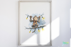 Watercolor whimsical Animals Christmas Product Image 6