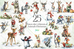 Watercolor whimsical Animals Christmas Product Image 1