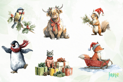 Watercolor whimsical Animals Christmas Product Image 4