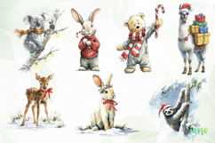 Watercolor whimsical Animals Christmas Product Image 3