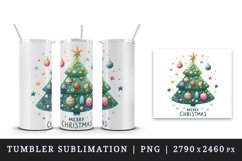 Watercolor whimsical Christmas tree Merry Christmas quote print 20 oz tumbler skinny mug wrap clipart t-shirt sublimation printable design