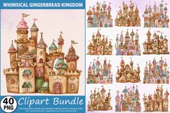 Watercolor Whimsical Gingerbread Kingdom Clipart Bundle Product Image 1