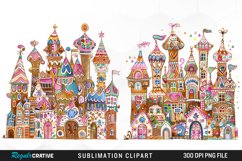 Watercolor Whimsical Gingerbread Kingdom Set Clipart Product Image 1