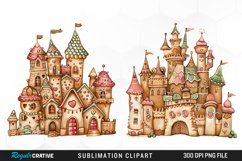 Watercolor Whimsical Gingerbread Kingdom Clipart Product Image 1