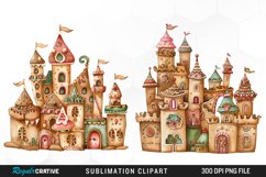 Watercolor Whimsical Gingerbread Kingdom Clipart Product Image 1