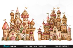Watercolor Whimsical Gingerbread Kingdom Clipart Product Image 1
