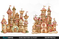 Watercolor Whimsical Gingerbread Kingdom Clipart Product Image 1