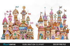 Watercolor Whimsical Gingerbread Kingdom Clipart Product Image 1