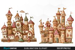 Watercolor Whimsical Gingerbread Kingdom Clipart Product Image 1
