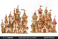 Watercolor Whimsical Gingerbread Kingdom Clipart Bundle Product Image 2