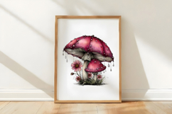 Watercolor Whimsical Mushroom Clipart Product Image 3