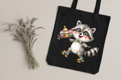 Whimsical Quirky Raccoon Clipart Bundle | 21 PNG Files Product Image 3