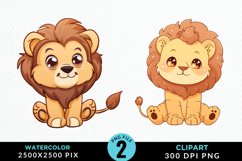 Watercolor Whimsical Vintage Animals Art Clipart Product Image 1