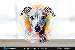 Watercolor Whippet Dog Wind Spinner Sublimation Design PNG Product Image 1