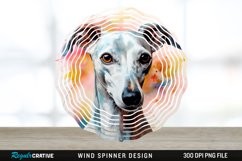 Watercolor Whippet Dog Wind Spinner Sublimation Design PNG Product Image 1