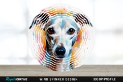 Watercolor Whippet Dog Wind Spinner Sublimation Design PNG Product Image 1