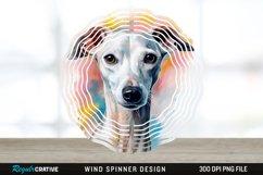 Watercolor Whippet Dog Wind Spinner Sublimation Design PNG Product Image 1
