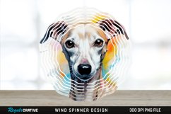 Watercolor Whippet Dog Wind Spinner Sublimation Design PNG Product Image 1