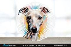 Watercolor Whippet Dog Wind Spinner Sublimation Design PNG Product Image 1