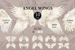 Wedding Invitation element, Watercolor clipart, beige Boho clipart, white Angel Wings, painting Fairy Wing, PNG Planner Stickers, Christian Saint wing, angelic Stickers png, Valentine element, collection of paradise Wings, Eden art, memorial Prayer Card