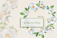 Watercolor White Floral Wreath Product Image 2