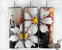 Watercolor Flowers Tapered and Straight Skinny Tumbler PNG Product Image 5