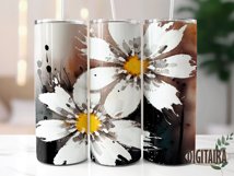 Watercolor Flowers Tapered and Straight Skinny Tumbler PNG Product Image 4