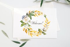 Watercolor white roses frames