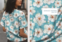 Watercolor White Spring Flowers Seamless Pattern Product Image 1