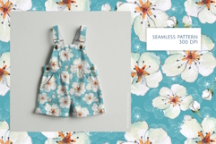 Watercolor White Spring Flowers Seamless Pattern Product Image 3