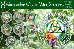 Watercolor Wiccan Floral Wind Spinners Sublimation Designs Product Image 1