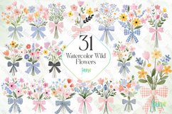 Watercolor Wildflower Bundle Clipart Product Image 1
