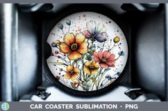 GorgeousWatercolor Car Coaster design.