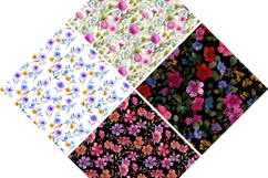 Watercolor Wild Flowers Seamless Patterns Product Image 2