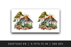 Watercolor mountains mug, cup wrap sublimation design png Product Image 2