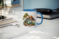 Watercolor mountains mug, cup wrap sublimation design png Product Image 4