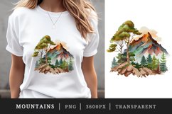 Watercolor mountains t-shirt sublimation print design png Product Image 1